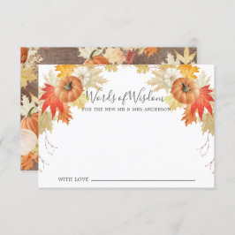 Rustieke herfst laat pompoenen woorden van wijshei kaart