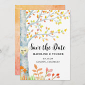 Rustieke herfst laat QR-code opslaan de datum Save The Date (Voorkant / Achterkant)