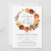 Rustieke herfst laat Thanksgiving dineruitnodiging Kaart (Voorkant)