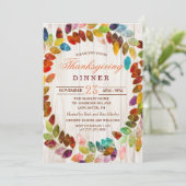Rustieke herfst laat Thanksgiving dineruitnodiging Kaart (Staand voorkant)