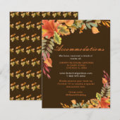 Rustieke herfst laat trouwaccommodaties achter informatiekaartje (Voorkant / Achterkant)