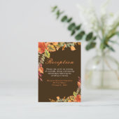 Rustieke herfst laat trouwreceptie achter informatiekaartje (Staand voorkant)