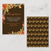 Rustieke herfst laat trouwreceptie achter informatiekaartje (Voorkant / Achterkant)