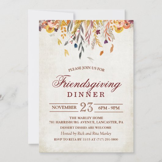 Rustieke herfst laat Vrienden uitnodigen voor het  Kaart (Voorkant)