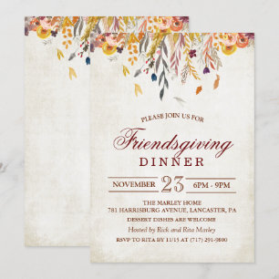 Rustieke herfst laat Vrienden uitnodigen voor het  Kaart