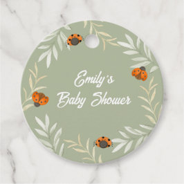 Rustieke Herfst Ladybug Greenery Baby shower Bedankjes Labels