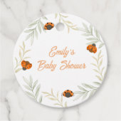 Rustieke Herfst Ladybug Greenery Baby shower Bedankjes Labels (Voorkant)