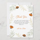 Rustieke Herfst Ladybug Greenery Baby shower Bedankkaart (Voorkant)