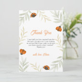 Rustieke Herfst Ladybug Greenery Baby shower Bedankkaart (Staand voorkant)