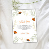Rustieke Herfst Ladybug Greenery Baby shower Bedankkaart