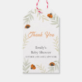 Rustieke Herfst Ladybug Greenery Baby shower Cadeaulabel (Voorkant)