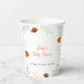 Rustieke Herfst Ladybug Greenery Baby shower Papieren Bekers (Achterkant)