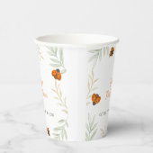 Rustieke Herfst Ladybug Greenery Baby shower Papieren Bekers (Rechts)