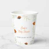 Rustieke Herfst Ladybug Greenery Baby shower Papieren Bekers (Voorkant)