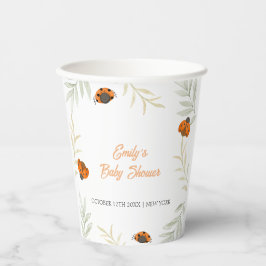 Rustieke Herfst Ladybug Greenery Baby shower Papieren Bekers