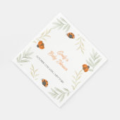 Rustieke Herfst Ladybug Greenery Baby shower Servet (Hoek)