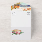 Rustieke herfst Lake Wedding All In One Uitnodiging (Buitenkant)