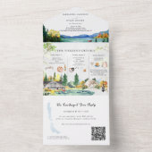 Rustieke herfst Lake Wedding All In One Uitnodiging (Binnen)
