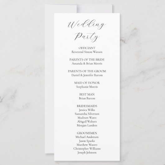 Rustieke herfst Lakeside Forest Wedding Program (Achterkant)