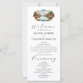 Rustieke herfst Lakeside Forest Wedding Program (Voorkant)
