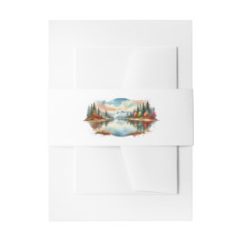 Rustieke herfst Lakeside Forest Wedding Uitnodigingen Wikkel