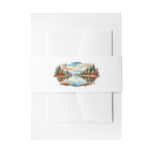 Rustieke herfst Lakeside Forest Wedding Uitnodigingen Wikkel (Voorkant Voorbeeld)