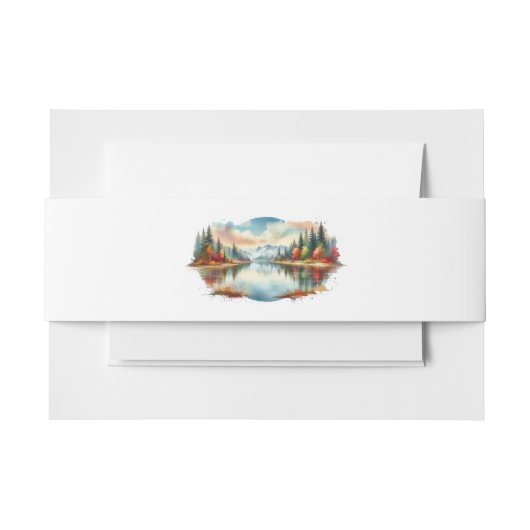 Rustieke herfst Lakeside Forest Wedding Uitnodigingen Wikkel (Voorkant Voorbeeld)