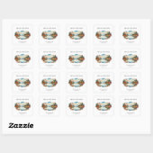 Rustieke herfst Lakeside Forest Wedding Vierkante Sticker (Vel)