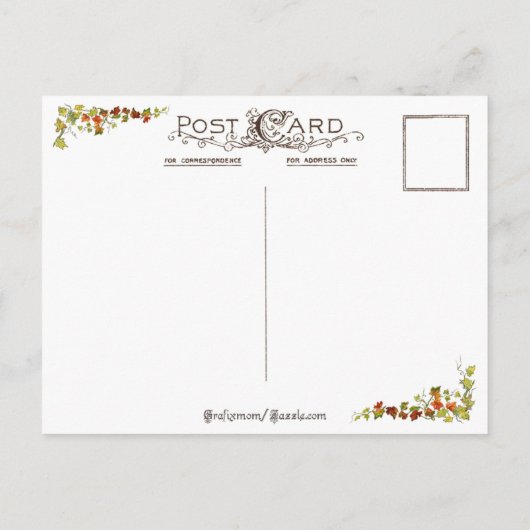 Rustieke  herfst landscène briefkaart (Achterkant)