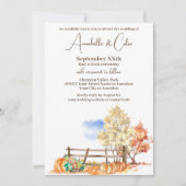 Rustieke herfst Landschap Bomen & Pompoenen Kaart (Voorkant)