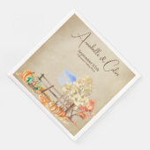 Rustieke herfst Landschap Bomen & Pompoenen Perkam Servet (Hoek)