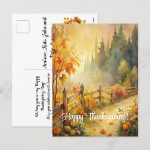 Rustieke Herfst Landschap Happy Thanksgiving Feestdagenkaart