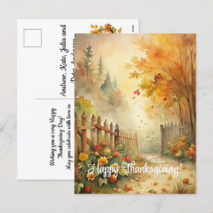 Rustieke Herfst Landschap Happy Thanksgiving Feestdagenkaart