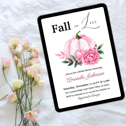 Rustieke Herfst Liefde Blush Roze Pompoen Vrijgeze Kaart