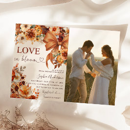 Rustieke herfst liefde in bloei bruiloft feest fot kaart