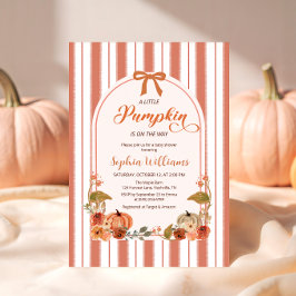 Rustieke Herfst Little Pumpkin Girl Baby shower Kaart