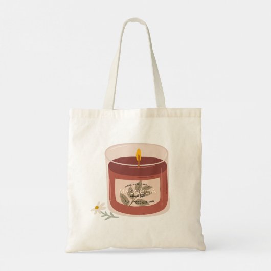 Rustieke herfst Magnolia kaars Tote Bag (Achterkant)