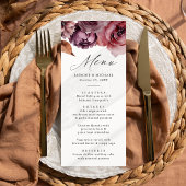 Rustieke herfst Marsala Bloemenbruiloft Menu