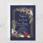 Rustieke herfst Marsala bloemendecoratie marinebla Kaart (Voorkant)