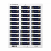 Rustieke Herfst Marsala Bloemig Navyblauw Goud Bru Etiket (Full Sheet)