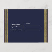 Rustieke Herfst Marsala Floral Navy Blue Save the  Aankondigingskaart (Achterkant)