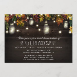 Rustieke Herfst Mason Jar Bridal Shower Uitnodigin Kaart
