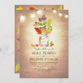 Rustieke Herfst Mason Jar en String Lights Wedding Kaart (Voorkant / Achterkant)