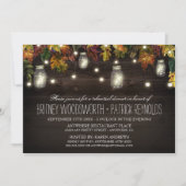 Rustieke Herfst Mason Jar repetitie dineruitnodigi Kaart (Voorkant)