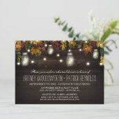 Rustieke Herfst Mason Jar repetitie dineruitnodigi Kaart (Staand voorkant)