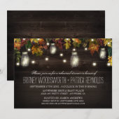 Rustieke Herfst Mason Jar repetitie dineruitnodigi Kaart (Voorkant / Achterkant)