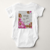 Rustieke Herfst Meisje Baby shower Herfst Roze Pom Romper (Achterkant)