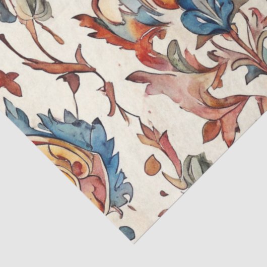 Rustieke Herfst met Blue Decoupage Tissuepapier (Detail)