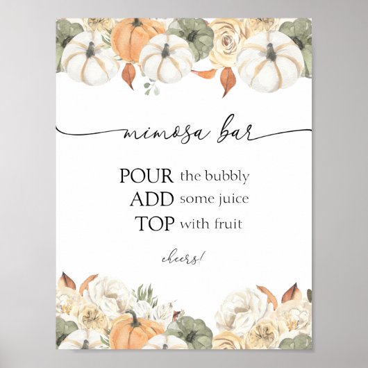 Rustieke herfst Mimosa Bar teken Poster (Voorkant)