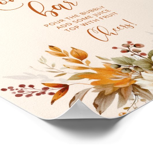 Rustieke herfst mom-osa bar poster (Hoek)